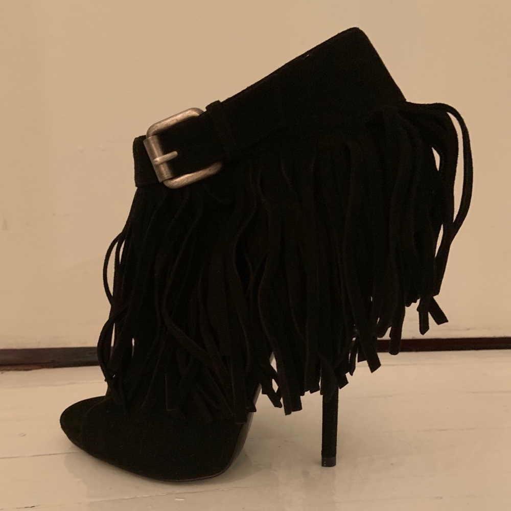 Giuseppe Zanotti black suede 41 high heel open toe